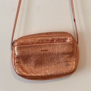 BAGGU Rose Gold Crossbody Bag Metallic Finish